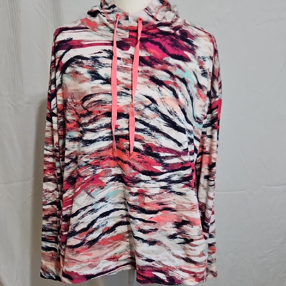 Jones New York Vibrant Pink and Navy Hoodie